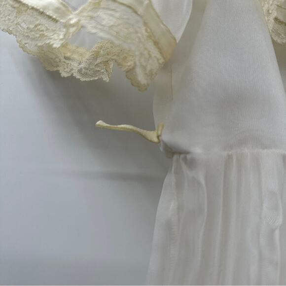 Vintage Union Made Girls Dress Size 7 Ruffle Lace Pleated Short Sleeve 80s Style - Picture 12 of 16